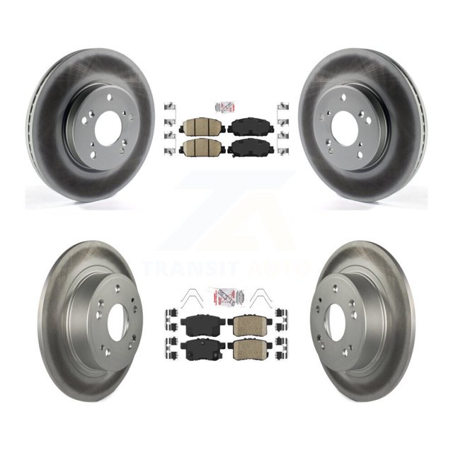 Transit Auto Front Rear Ceramic Pads and Coated Disc Brake Rotors Kit for Car Honda Accord KGA-101744