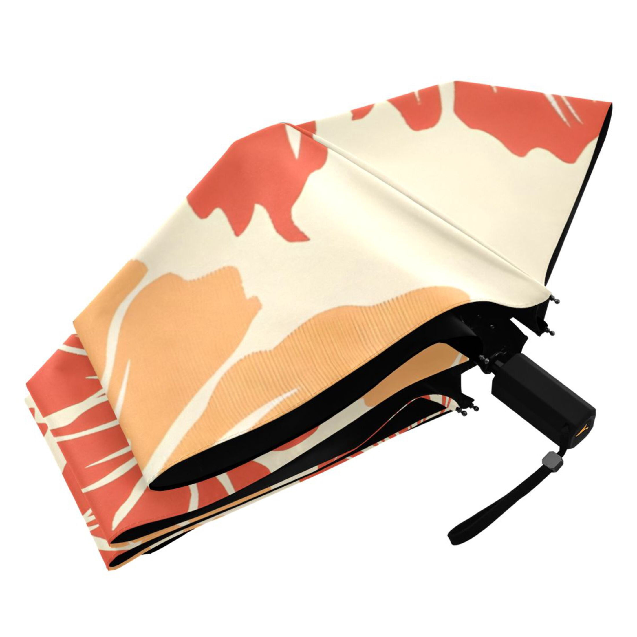 ALAZA Elegant Tropical Floral-h9 UPF 50+ Compact Folding Umbrella for Rain Travel Umbrella Packable
