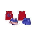 thumbnail image 2 of BemeyourBBs Toddler Baby Boys 4th of July Outfit Patriot Independent Day Summer Clothes All American Dude Letter Embroidery Sleeveless Tank Tops and Pockets Shorts Set, 2 of 9