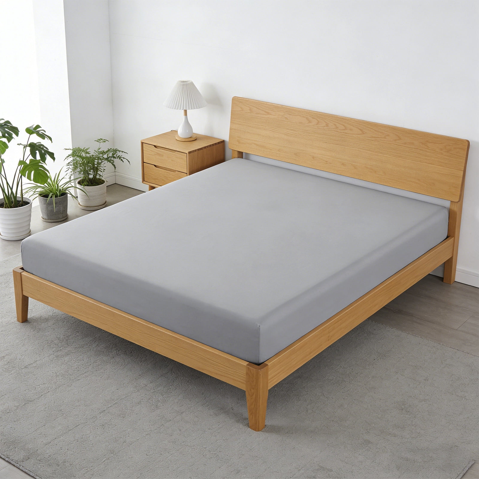 Fitted Sheet 78.74x70.86in Deep Pocket Bed Sheet Non Slip Secure Fit, Wrinkle Resistant Stretch Smooth Sleep Surface Durable Cover, Mattress Protector for Bedroom Home Guest Room Dorm