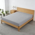 thumbnail image 4 of Fitted Bed Sheet Polyester Non Slip Elastic Double Bed Size 78.74X70.86In Blue for Mattress Protection, 4 of 7