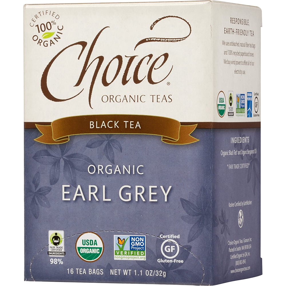 Choice Organic Teas Black Tea, 16 Tea Bags, Earl Grey