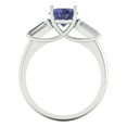 thumbnail image 4 of 2.5 ct Oval Cut Simulated Tanzanite Three-Stone Engagement Ring for Women in 18K White Gold, 4 of 5
