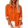 thumbnail image 2 of Tshirts for Women's Casual Button Down Long Sleeve Shirt Wrinkle Free Long Sleeve Collared Dress Blouses Casual Work Tops Fashion Clothing, 2 of 4