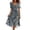 Dark Gray, variant on Chiffon Midi Dresses for Women Short Sleeve V Neck Floral Dress Summer Causal Sundress, 2XL
