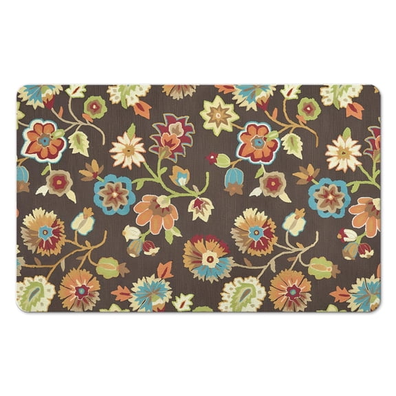 Colorful Vintage Floral Area Rug | Non-Slip, Distressed Look, Modern Collection | Perfect 20x32 inch Decorative Floor Carpet for Living Room, Bathroom