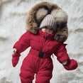 thumbnail image 2 of Coerni Baby Winter Puffer Snowsuit Faux Fu𝐫 Hooded Down Outfits Elastic Waist Warm Zip Up Quilted Onesie Ski Jacket, 2 of 7