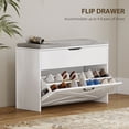 thumbnail image 4 of HOMCOM Shoe Bench with Flip Drawer, Cushion Lift-Top Entryway Bench, White, 4 of 10