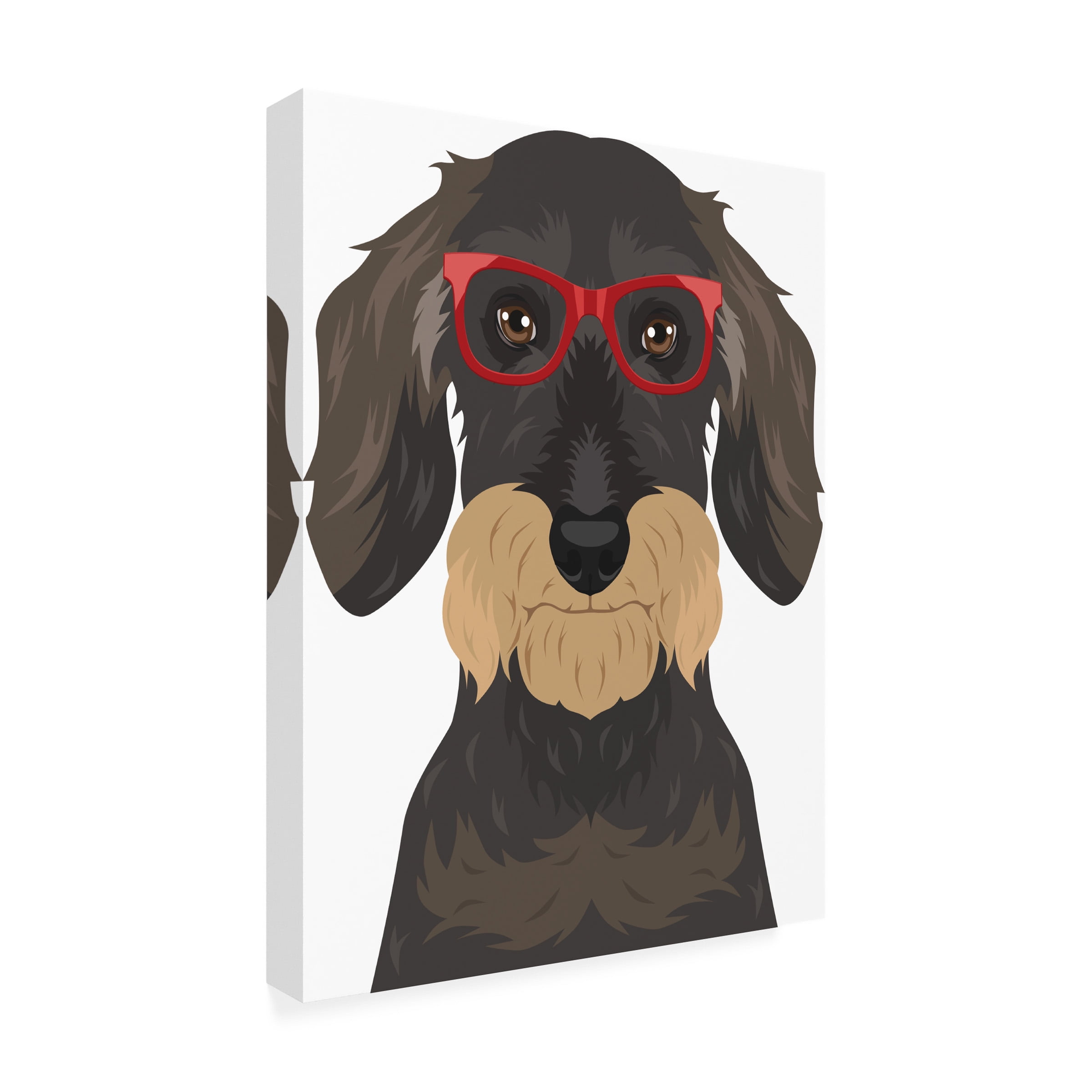 Furbaby Affiliates 'Wire Haired Dachshund Wearing Hipster Glasses' Canvas Art