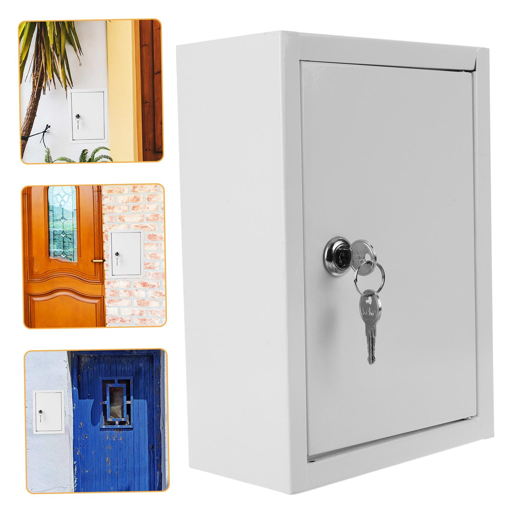 HONMEET Locking Mailbox for Home Use Wall Mount Milk Box White 1Pack