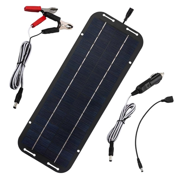 Ftrimoun 30W 18V Solar Panel Battery Charger Kit, IP65 Waterproof Trickle Charger for Car, RV, Boat, Motorcycle, Black