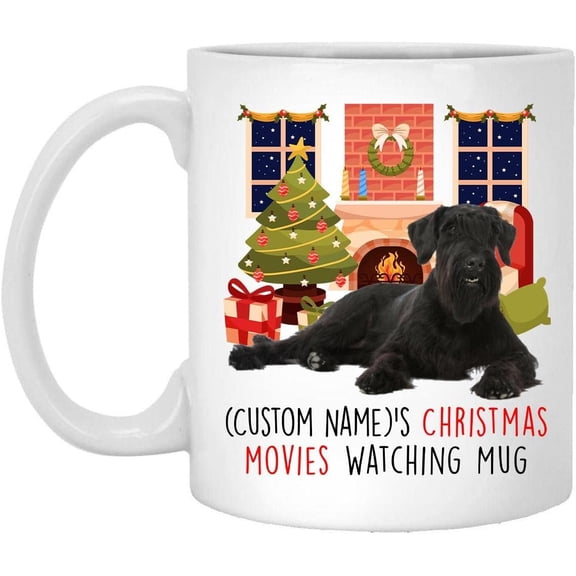 Lovesout Coddle Giant Schnauzer Dog 2025 Christmas Movies Watching Mug Personalized Name Gifts 2026 New Year Eve Coffee Cup White 11 oz