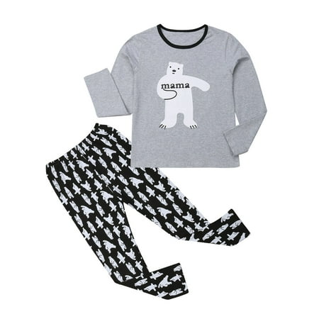 

MERSARIPHY Family Matching Christmas Bear Printed Long Sleeve Pajamas Sets