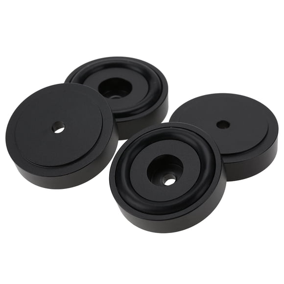 Almohadillas para amplificador de aluminio anodizado, 4 unidades, 40 x 10 mm, color negro