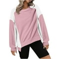 thumbnail image 4 of Plebaso Womens Sweatshirts Long Sleeve Color Block Pullover Sweatshirt Athletic Tops Workout Running Tops, 4 of 9