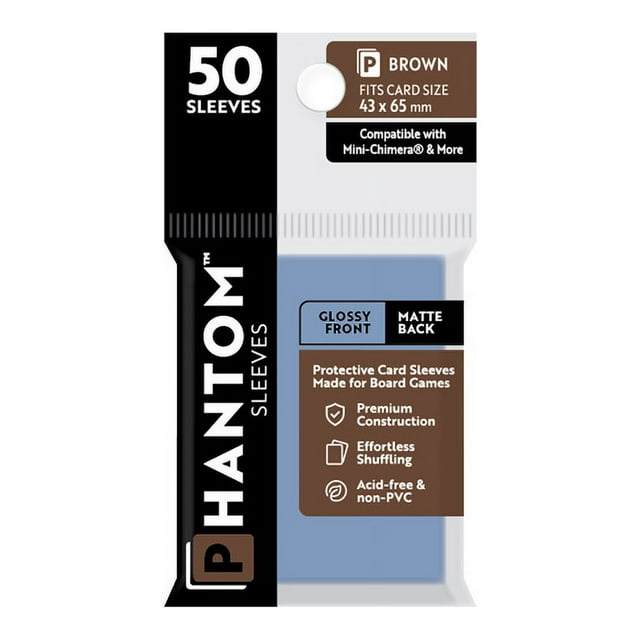 Phantom Sleeves: "Brown Size" (43mm x 65mm) - Gloss/Matte (50) (Compatible with: Mini-Chimera® and More)