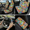 thumbnail image 2 of Jeiento Frog Car Seat Cover Full Set with Steering Wheel Cover Seat Belt Cover Armrest Cover Abstract Hippie Flower Coaster Auto Keychain Holder Lip Balm Holder, 13 PCS Auto Accessories Decor, 2 of 8
