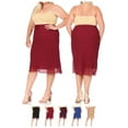 thumbnail image 6 of Women's Plus Size High Rise Chiffon Overlay Maxi Draped Skirt with Waist Tie Accent, 6 of 6