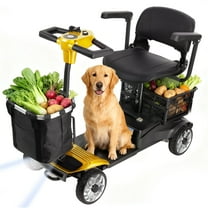 WalkFeel 4 Wheel Mobility Scooters for Seniors - 330 lb Mobility Scooters for Adults, Foldable and Travel Removable Battery, Dual Basket, Gold