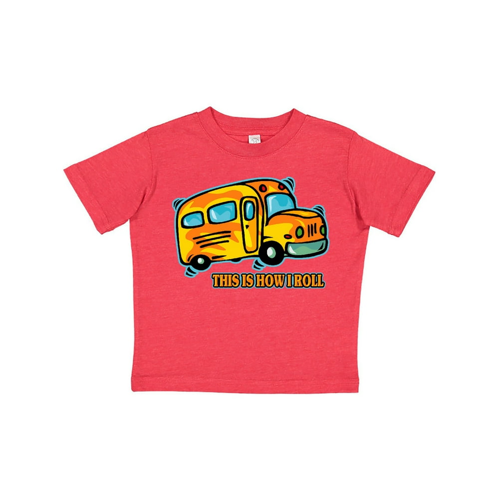 Inktastic How I Roll School Bus Toddler Short Sleeve T-Shirt Unisex ...