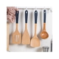 thumbnail image 1 of Mango de madera maciza Juego de ollas antiadherentes Cuchara para sopa Cuchara para arroz Espátula Utensilios de cocina Juego de utensilios para el hogar Juegos de herramientas Color A, 1 of 2