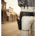 thumbnail image 3 of TJAYZ Western Drop Loop Leather Gun Belt and Holster, Right Hand, 44/45 Caliber, BLACK 36", 3 of 11