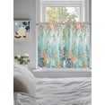 thumbnail image 3 of Ocean Starfish Seaweed Living Room Curtains 2 Panel, Summer Coastal Beach Shell Coral Teal Cafe Window Treatment, Farmhouse Bedroom Bathroom Kitchen Curtains Drapes 104"x54", 3 of 6