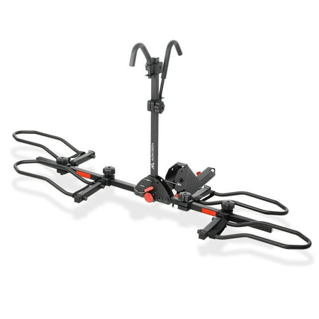 UPC: 0192928041569 | Arksen 2 Hitch Mounted Foldable Rack Smart Tilting 2-Bike Platform Style Carrier for Standard Fat Tire and Electric Bicycles -150 lbs Heavy Weight Capacity