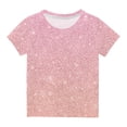 thumbnail image 2 of piuwrlz Summer Short T-Shirts for Girls Short Tops Sleeve Printed Tops Undershirts Pink Size 13-14 Years, 2 of 4