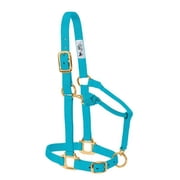 Weaver Leather Adjustable Nylon Halter - Triple-Ply Brass Hardware Blue / Large Horse