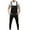 Black, variant on pstuiky Bib Overalls Men, Solid Color Denim Straight Type Officewear Loose Breast Pockets Mens Pants Black L