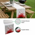 thumbnail image 5 of Modern Red Table Runner - 60 Inch Long, Kitchen Dining Table Runner Dresser Scarves, Gradient Floral Abstract Bohemian White Farmhouse Decor for Coffee Tables Wedding Party Banquet, 5 of 8
