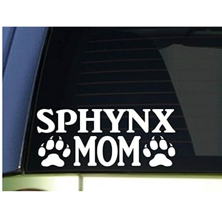 Sphynx Mom sticker *H292* 8.5 inch wide vinyl cat kitten litter