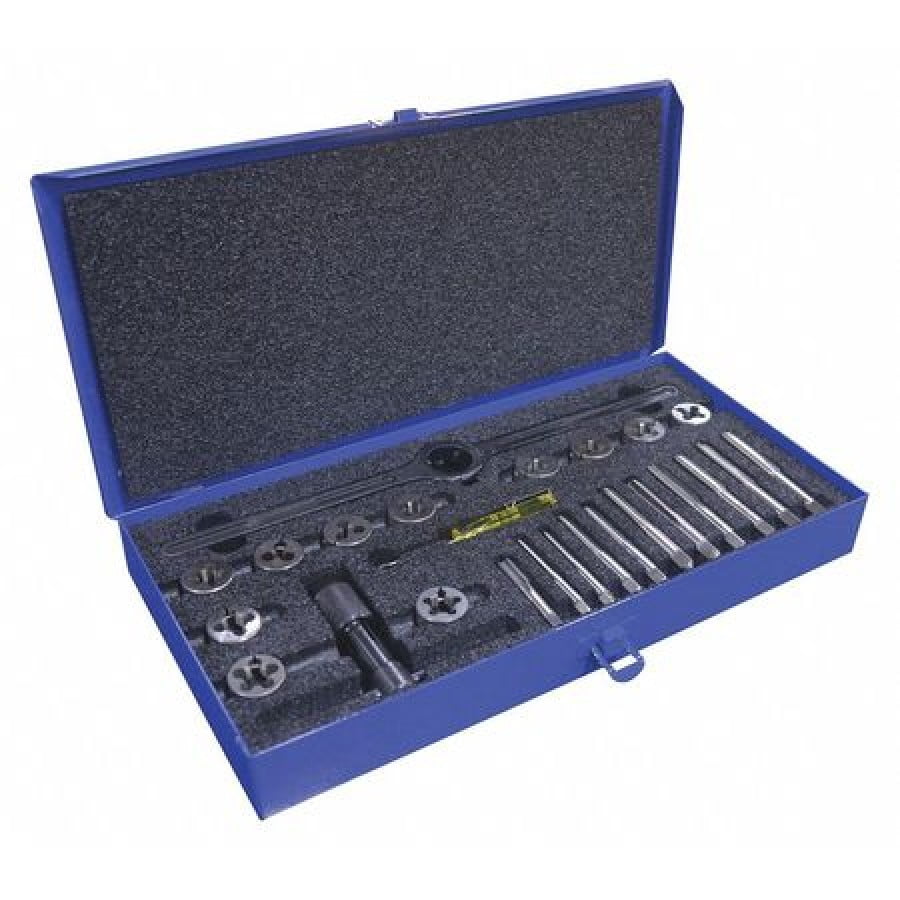 Bright 2-Piece 3//8-24#1 Right Cut Uncoated Greenfield Threading 423037 Die System Complete Assembly Carbon Steel Coating