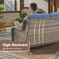 thumbnail image 4 of PARKWELL Outdoor Wicker Loveseat Glider with Navy Cushion in Gray Rattan Finish, 4 of 10