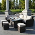 thumbnail image 3 of Novelty Patio L Shape Section Sofa with Rectangle Aluminum Firepit Table, 3 of 7