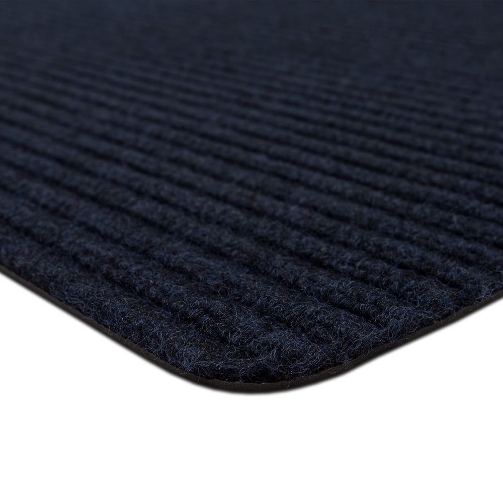 Mohawk Home All Purpose Low Pile Non-Slip Indoor/Outdoor Stain/Fade Resistant Ribbed Mat, Indigo, 1' 6" x 2' 6"