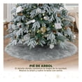 thumbnail image 2 of Pie de Arbol de Navidad Afelpado, Falda para Árbol Tipo Piel Artificial Esquimal (Gris, Grande), 2 of 6
