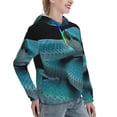 thumbnail image 6 of Uemuo Blue Viper Snake1 Pattern Women's Hoodie with Eye-catching Drawstrings- Casual Pullover Hoodie with Kangaroo Pocket, Stylish Hooded Sweatshirt-Large, 6 of 7