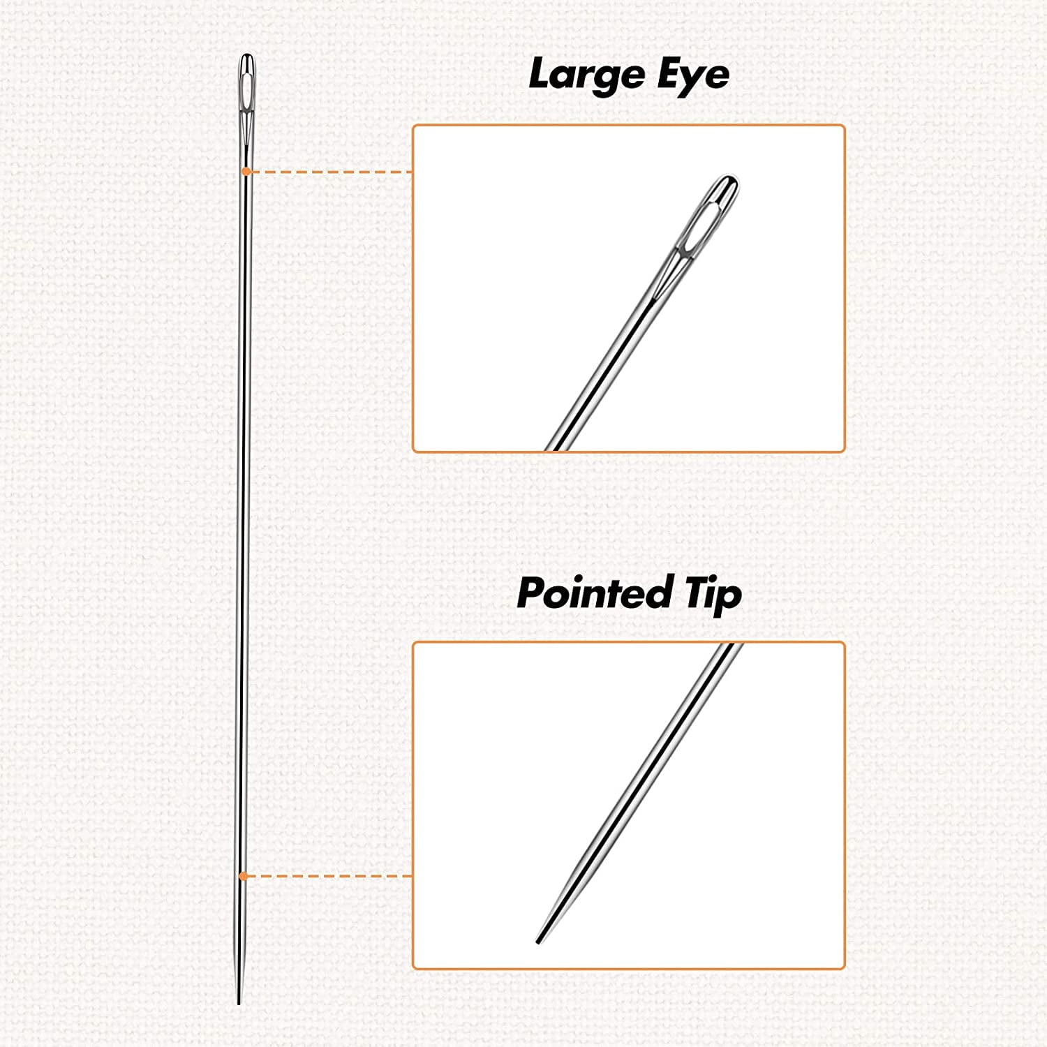 3 Pieces 12 Inch Upholstery Needle Long Straight Hand Needle Stainless Steel Hand Sewing Needle