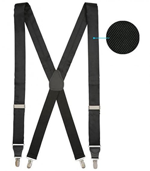 Men's Accessories Ivory X Back Metal Clip Adjustable Suspender 1.5