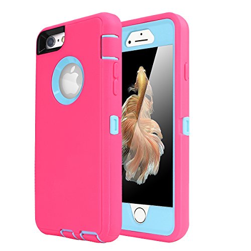 Iphone 6 Case Iphone 6s Case Heavy Duty Aicase Built In Screen Protector Tough 3 In 1 Rugged Shorkproof Cover For Apple Iphone 6 6s Light Blue Pink Walmart Com Walmart Com