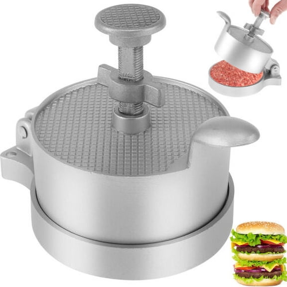 Wekvgz Burger Press Adjustable Hamburger Patty Maker Non-Stick Hamburger Press Heavy-Duty Burger Press Aluminum Alloy Patty Maker Makes Patties from 1/4 lb to 3/4 lb for Burgers 12.5x18cm