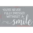 thumbnail image 6 of Bathroom Wall Décor Art - Never Dressed Without Your Smile - Wall Decal Vinyl Lettering Stickers 23x14-Inch Light Gray, 6 of 6