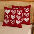 thumbnail image 3 of Valentine''s Day Pillow Covers 16x16 Set of 2, White Hearts Throw Pillows Red Valentine''s Day Decor Cushion Case Decorations for Home Couch Sofa Outdoor, 3 of 6