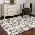 thumbnail image 4 of Sage Green Leaf Large Area Rugs for Bedroom Living Room, Soft Non Slip Carpet Bedside Rug, Retro Farmhouse Plant Floral Branch Rectangular Floor Cover Kitchen Accent Rug 3'x5' for Dining Room/Office, 4 of 9