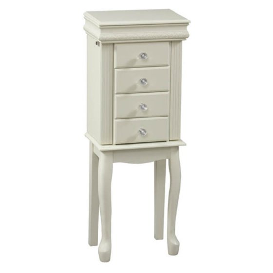 Linon Pearl Jewelry Armoire, White