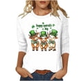 thumbnail image 2 of Mceream St Patrick's Day Shirts for Women Plus Size Crewneck 3/4 Sleeve Irish Clover Shirt Saint St Patty's Day 2026 Casual Tunic Tops Summer Shamrock T-Shirts plus size Khaki XXXL, 2 of 6