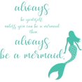 thumbnail image 1 of Wallpops Dwpq2384 Siempre Sea Una Sirena Cita De Pared Verde, 1 of 3
