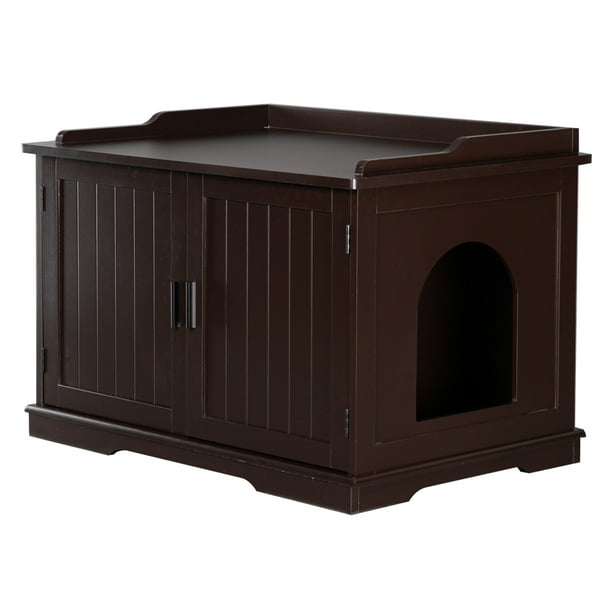 Lowestbest Cat Litter Box Enclosure Hidden Litter Tray Cat